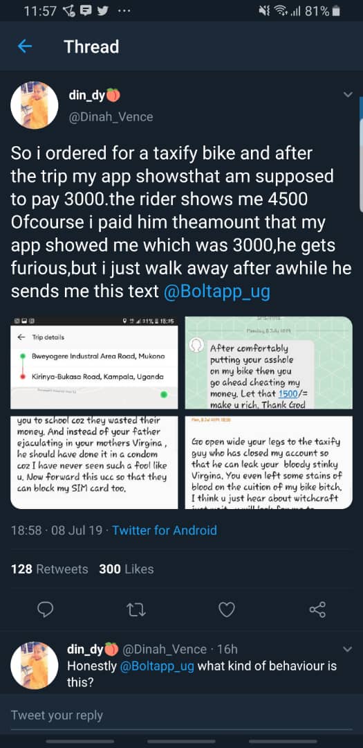 Bolt Boda Rider Exposed On Twitter | Spurzine