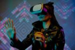 China's DeepSeek AI Wreaking Havoc in Markets Worldwide 28 A person in a black leather jacket wearing a VR headset.
